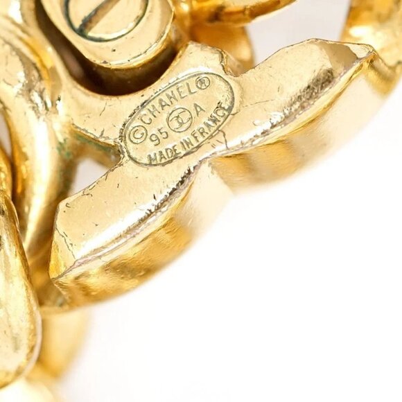 CHANEL CC Logos Turnlock Thick Chain Necklace 16" Gold Tone 95A Auth p1083 - Picture 4 of 5